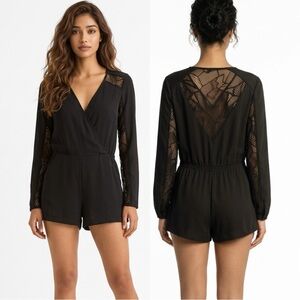 Parker Black Lace Detail Romper